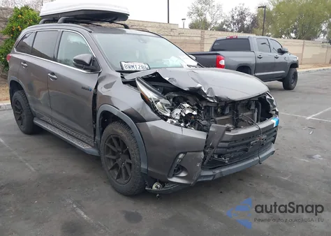 2018 Toyota Highlander Hybrid Xle z USA, uszkodzony, nr VIN 5TDJGRFH4JS044843